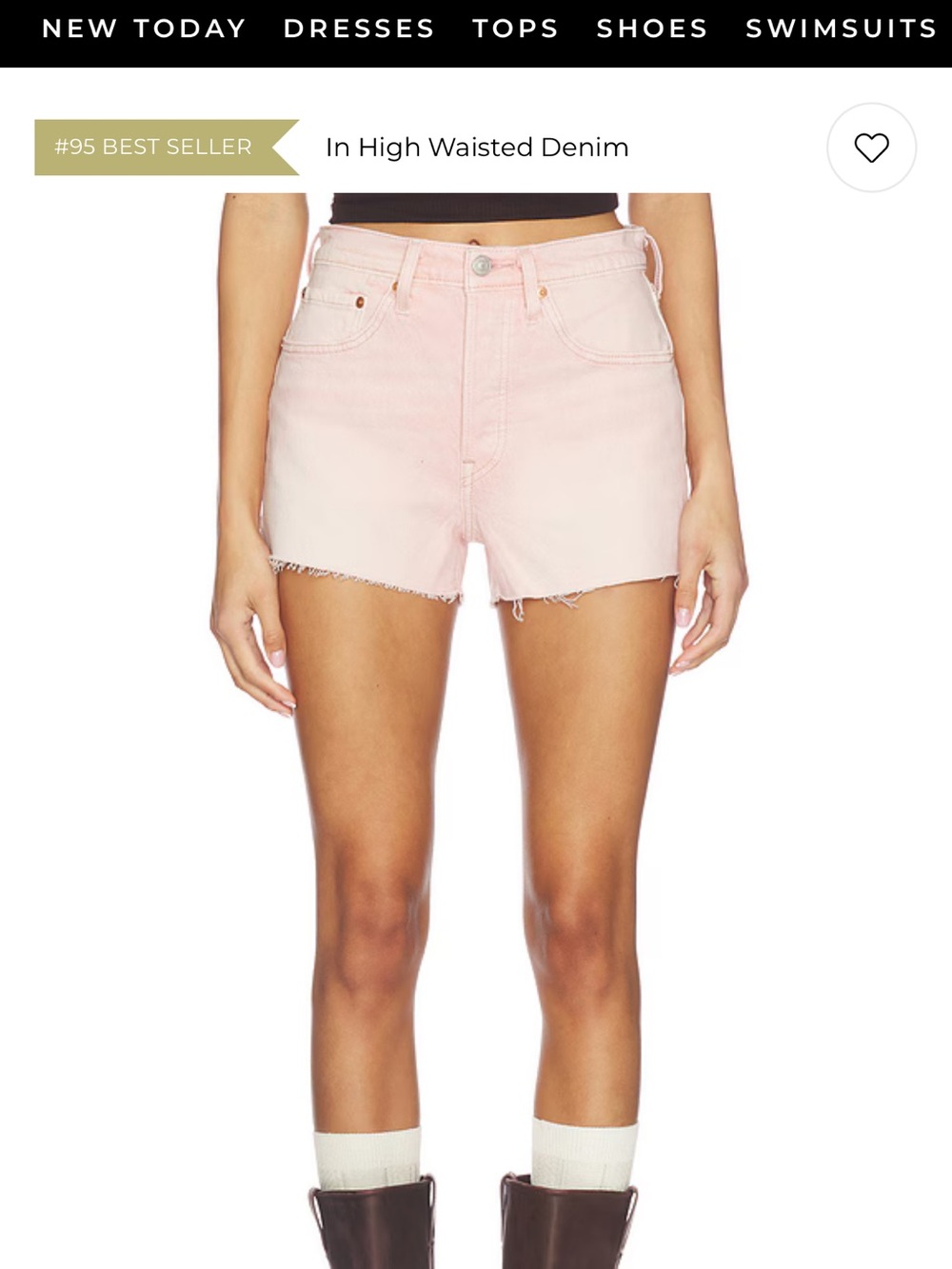 Levi's Pastel Pink Denim Cutoff Shorts 28